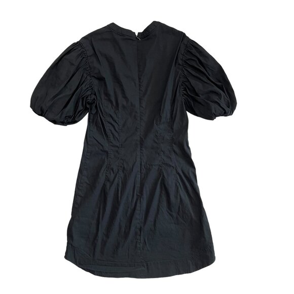 A.L.C. Jessie Poplin Stretch Linen Blend Puff Sleeve Mini Dress 10 Black Cottage - Picture 3 of 16